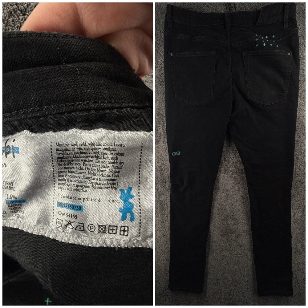 Ksubi Black Stretch Tapered Denim Jeans Button Fly Designer Size 34x32 Adult - Picture 15 of 16